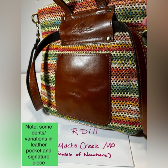 $229 ⭐️NEW Patricia Nash Luzille Spanish Multi Zig Zag Woven Crossbody Backpack - Picture 5 of 14